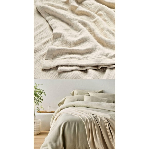 Casaluna Full/Queen Size Rayon Bamboo Blissfull Doublecloth Reversible Blanket - Picture 2 of 7